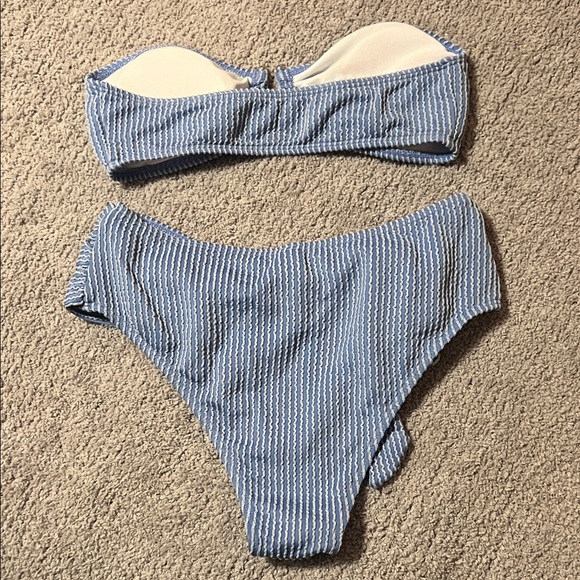 Striped Blue Bikini Set - Picture 2 of 3